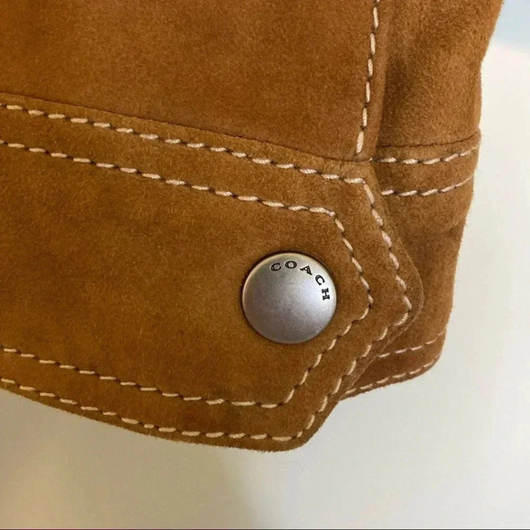 NWOT Coach lamb suede studs tan cognac jacket - Picture 9 of 11